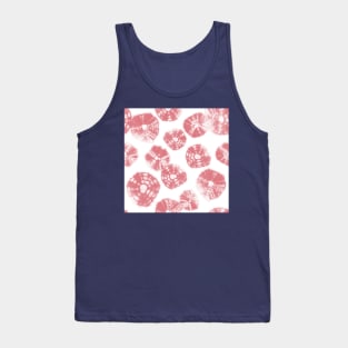 Shibori Kumo tie dye watermelon pink dots over white Tank Top